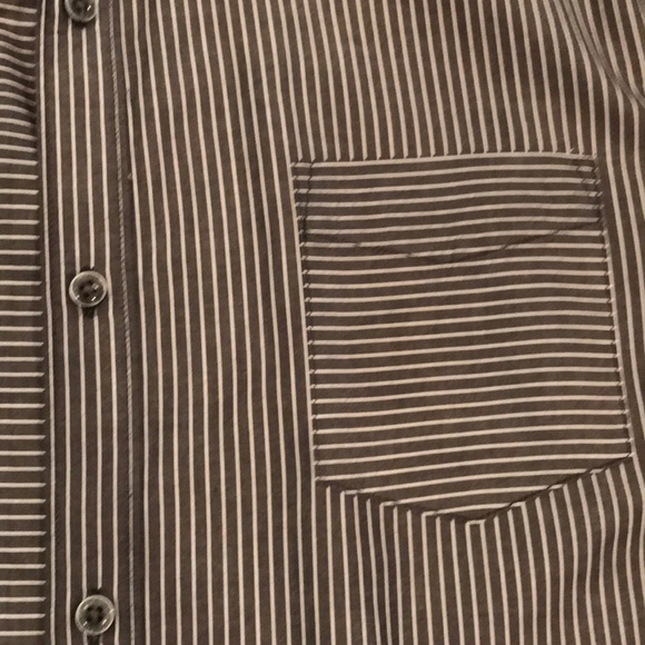 DKNY jeans dark grey striped buttondown sz large - Picture 3 of 3